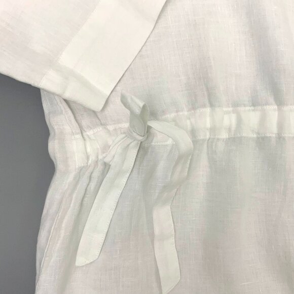 Eileen Fisher Handkerchief Linen Drawstring 3/4 Sleeves Top White Sz L - Picture 16 of 16